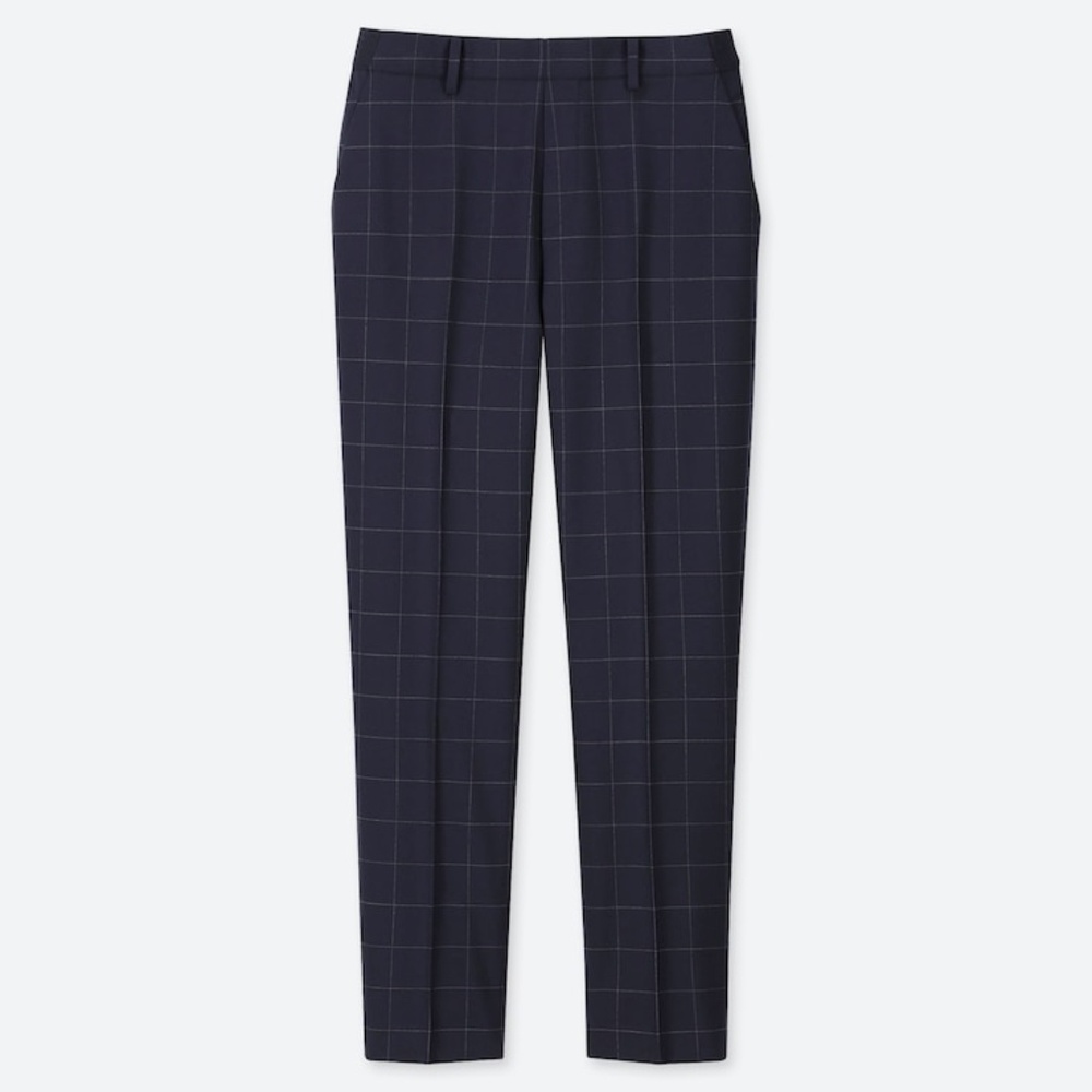 Women Ezy Windowpane Ankle-Length Pants